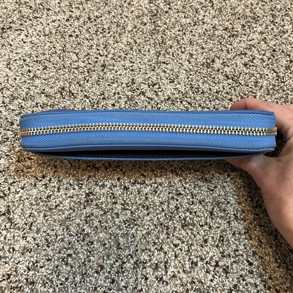 Kate Spade NY Blue Nylon Continental Zip Around Long Wallet - Picture 9 of 16
